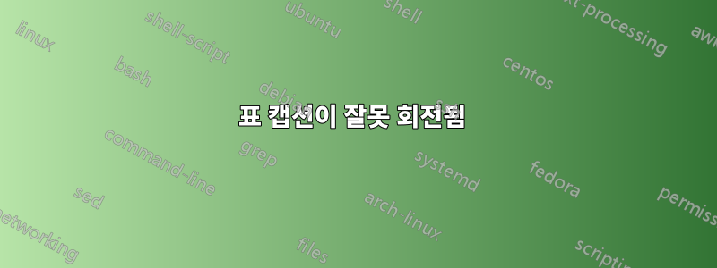 표 캡션이 잘못 회전됨 