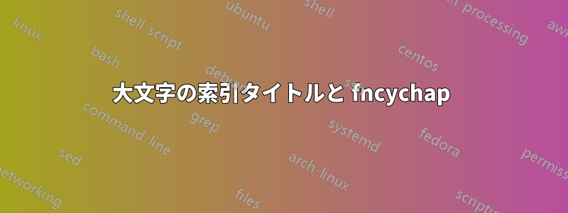 大文字の索引タイトルと fncychap