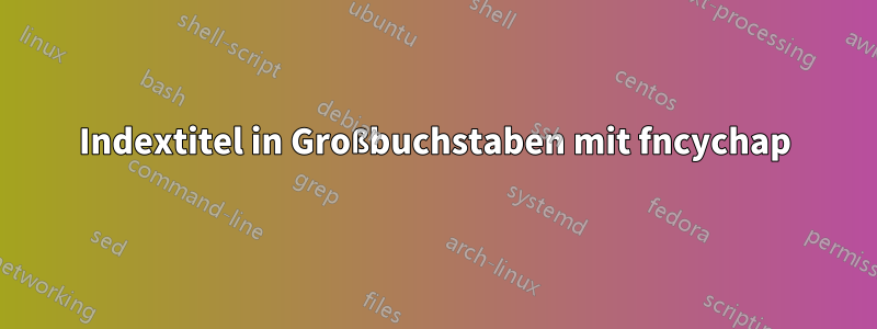 Indextitel in Großbuchstaben mit fncychap