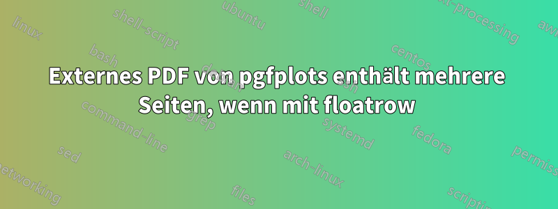 Externes PDF von pgfplots enthält mehrere Seiten, wenn mit floatrow