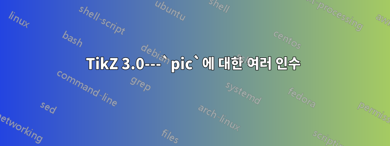 TikZ 3.0---`pic`에 대한 여러 인수