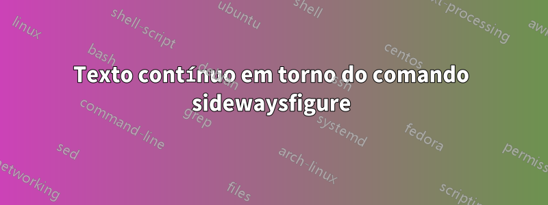 Texto contínuo em torno do comando sidewaysfigure