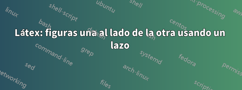 Látex: figuras una al lado de la otra usando un lazo