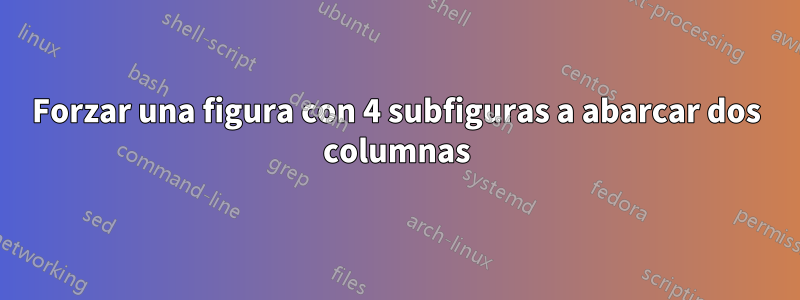 Forzar una figura con 4 subfiguras a abarcar dos columnas