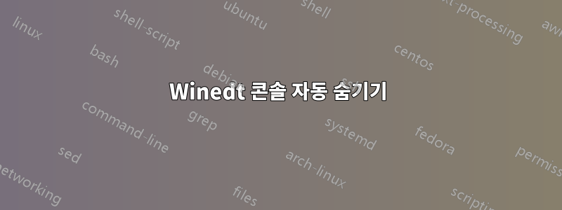 Winedt 콘솔 자동 숨기기