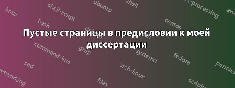 Пустые страницы в предисловии к моей диссертации