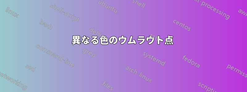 異なる色のウムラウト点