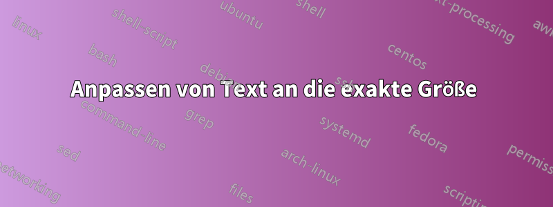 Anpassen von Text an die exakte Größe