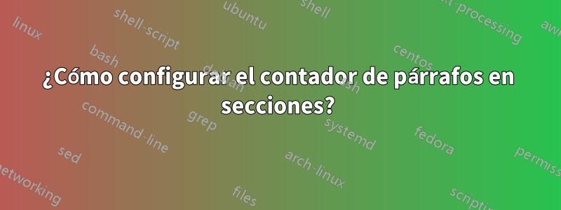 ¿Cómo configurar el contador de párrafos en secciones?