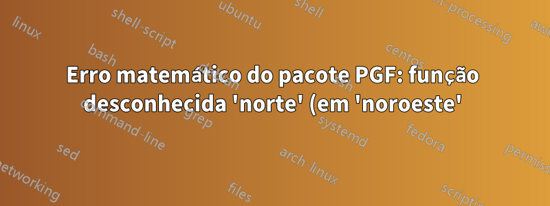 Erro matemático do pacote PGF: função desconhecida 'norte' (em 'noroeste')