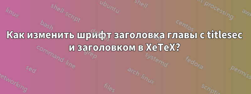 Как изменить шрифт заголовка главы с titlesec и заголовком в XeTeX?