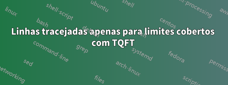 Linhas tracejadas apenas para limites cobertos com TQFT