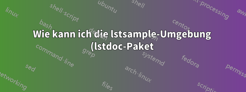 Wie kann ich die lstsample-Umgebung (lstdoc-Paket) im Artikel verwenden?