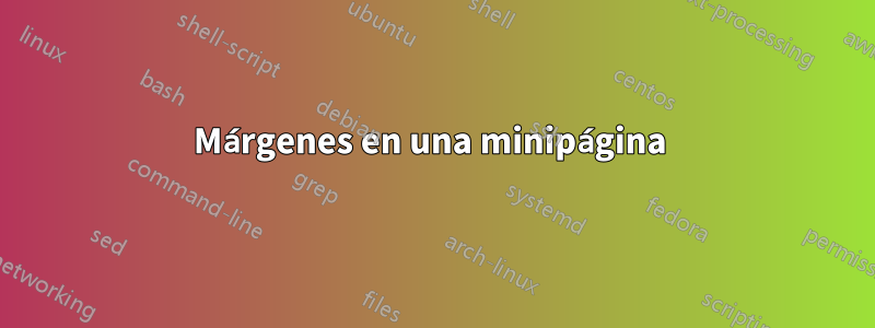 Márgenes en una minipágina 