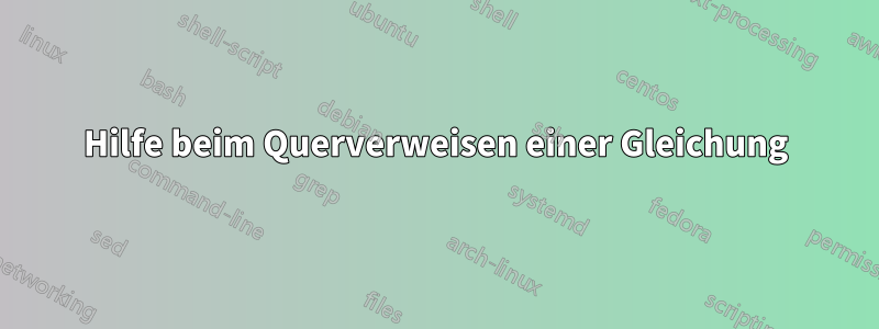 Hilfe beim Querverweisen einer Gleichung