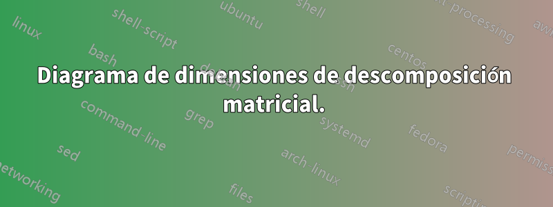 Diagrama de dimensiones de descomposición matricial.