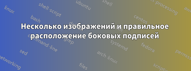 Несколько изображений и правильное расположение боковых подписей
