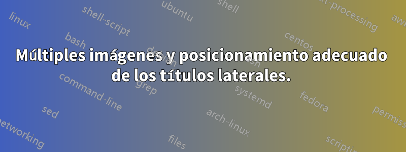 Múltiples imágenes y posicionamiento adecuado de los títulos laterales.