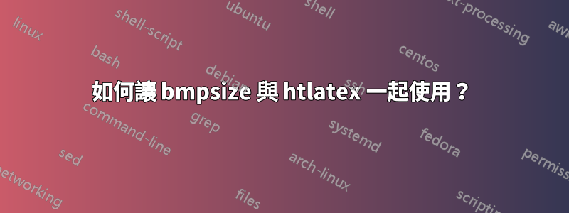 如何讓 bmpsize 與 htlatex 一起使用？