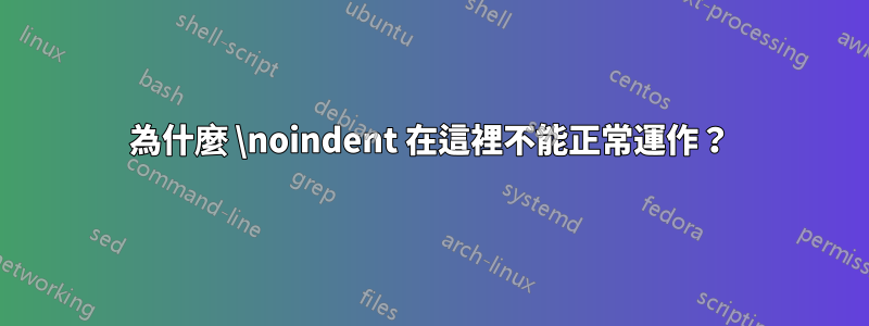 為什麼 \noindent 在這裡不能正常運作？