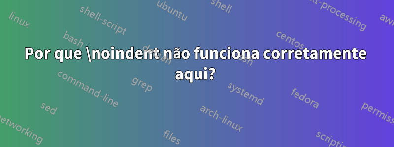 Por que \noindent não funciona corretamente aqui?