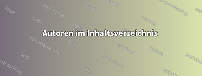Autoren im Inhaltsverzeichnis