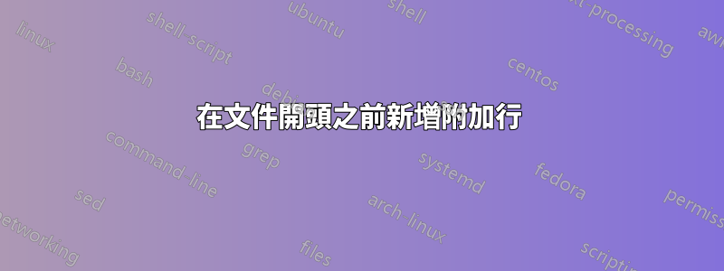 在文件開頭之前新增附加行