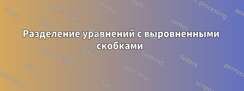 Разделение уравнений с выровненными скобками 