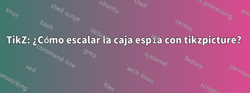TikZ: ¿Cómo escalar la caja espía con tikzpicture?