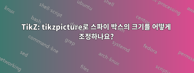 TikZ: tikzpicture로 스파이 박스의 크기를 어떻게 조정하나요?