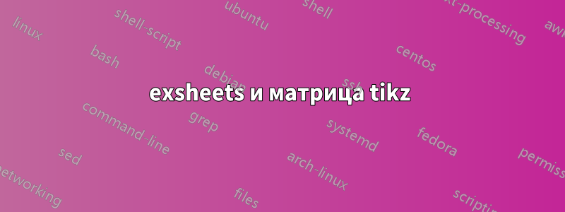 exsheets и матрица tikz