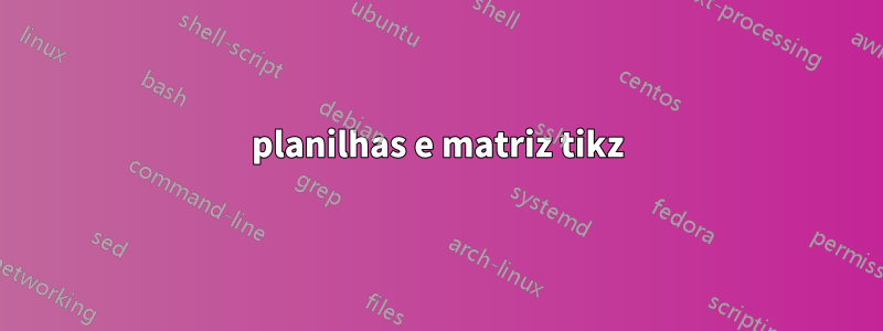 planilhas e matriz tikz