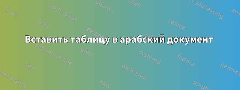Вставить таблицу в арабский документ