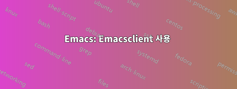 Emacs: Emacsclient 사용