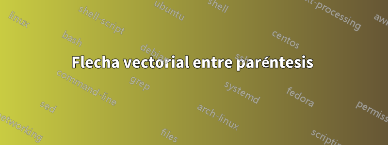 Flecha vectorial entre paréntesis