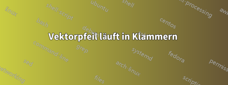 Vektorpfeil läuft in Klammern