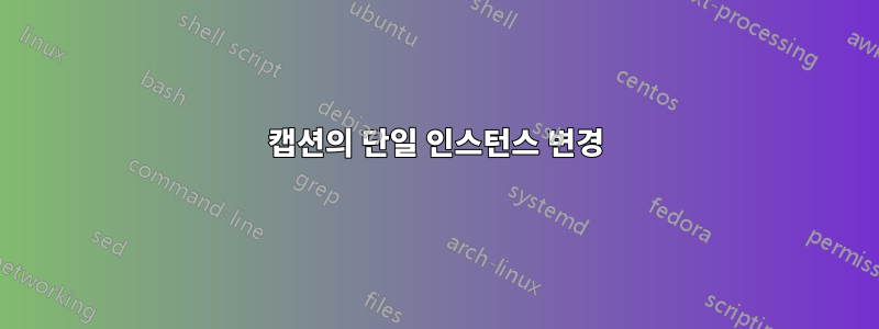 캡션의 단일 인스턴스 변경