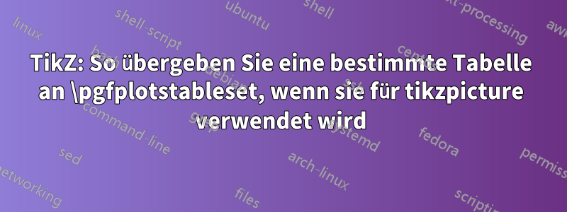 TikZ: So übergeben Sie eine bestimmte Tabelle an \pgfplotstableset, wenn sie für tikzpicture verwendet wird