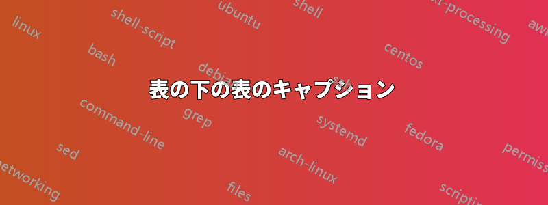 表の下の表のキャプション