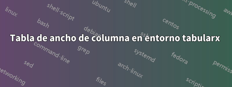 Tabla de ancho de columna en entorno tabularx