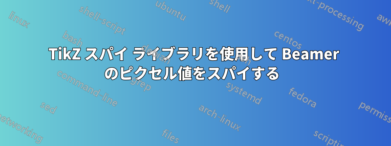 TikZ スパイ ライブラリを使用して Beamer のピクセル値をスパイする 