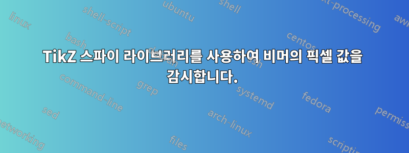 TikZ 스파이 라이브러리를 사용하여 비머의 픽셀 값을 감시합니다.