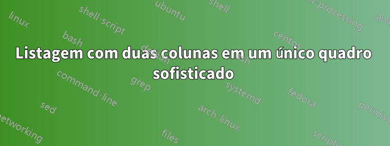 Listagem com duas colunas em um único quadro sofisticado