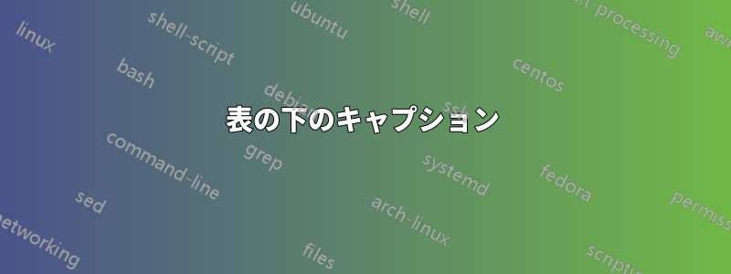 表の下のキャプション