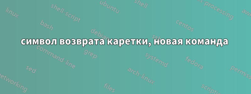 символ возврата каретки, новая команда