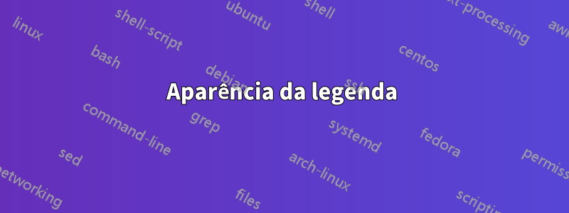 Aparência da legenda