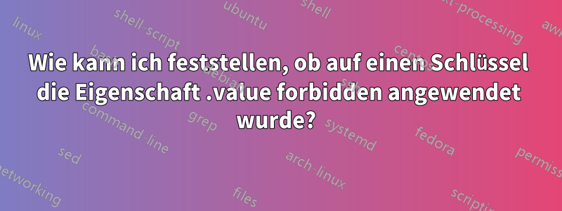 Wie kann ich feststellen, ob auf einen Schlüssel die Eigenschaft .value forbidden angewendet wurde? 