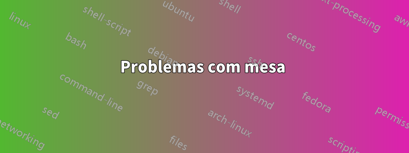 Problemas com mesa