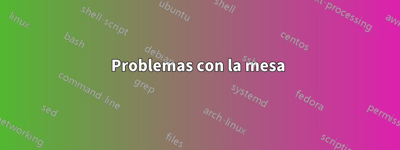 Problemas con la mesa