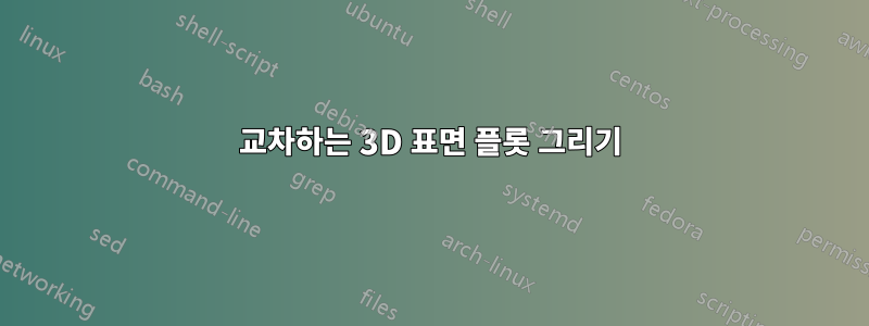 교차하는 3D 표면 플롯 그리기